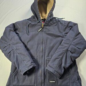 Berne Ladies Hooded Work Jacket – Size L – Navy with Fleece Lining